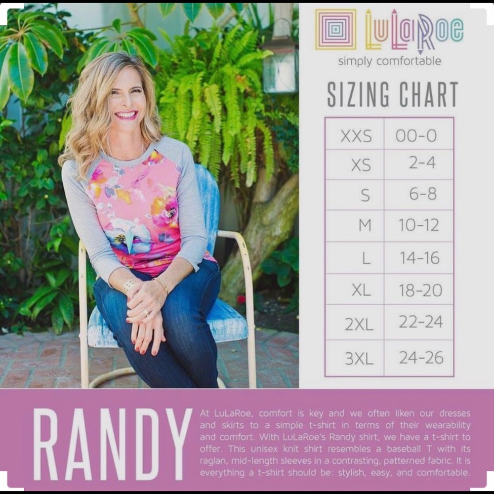 Lularoe Randy Raglan Tee❤️💙🇺🇸 - Picture 3 of 3